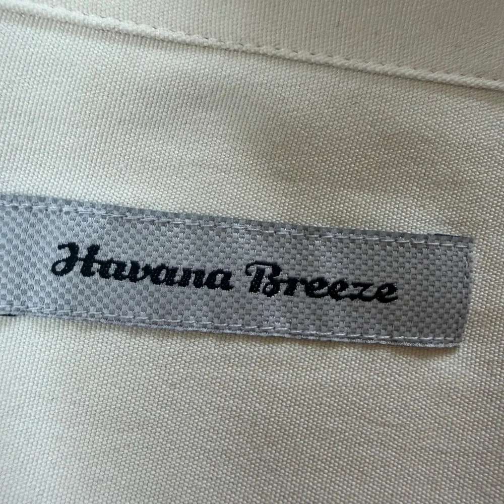 NWT Havana Breeze Aloha Hawaiian Shirt 100% Silk Cream Hula Girl Christmas XXL‎